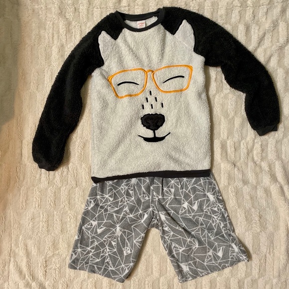 Boys Fuzzy Polar Bear Pajama Shorts Set Size L‎ - Picture 1 of 6